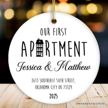 Carregar imagem no visualizador da galeria, Our First Apartment Keepsake Personalized Ornament, 1st Home Themed Christmas Gift