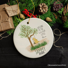 Carregar imagem no visualizador da galeria, Sweet Simple Beauty Personalized Newborn Baby Christmas Ornament, Custom Name Ceramic Keepsake