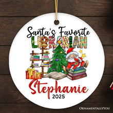 Carregar imagem no visualizador da galeria, Santa’s Favorite Librarian Custom Christmas Ornament, Personalized Holiday Gift
