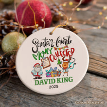 Carregar imagem no visualizador da galeria, Festive Santa’s Favorite Money Collector Personalized Christmas Ornament, Handler and Collections, Finance Specialists Gift