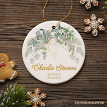 Load image into Gallery viewer, Elegant Baby Baptism Personalized Ornament, Christening Baptized Keepsake Gift