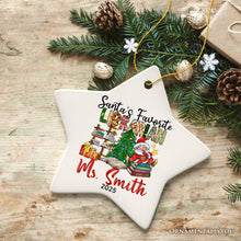 Carregar imagem no visualizador da galeria, Santa’s Favorite Librarian Custom Christmas Ornament, Personalized Holiday Gift