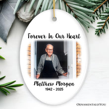 Carregar imagem no visualizador da galeria, Personalized Memorial Photo Upload Ornament, In Loving Memory Death of a Loved One