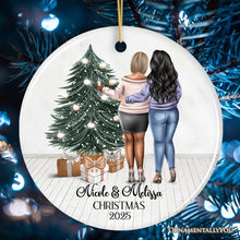 Carregar imagem no visualizador da galeria, Plus Size Girl Friends Personalized Christmas Ornament, Mature Female Moms or Coworker Gifts, Thick Girls