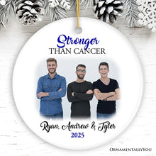 Carregar imagem no visualizador da galeria, Men’s Cancer Awareness Photo Upload Ornament, Personalized Memory Gift