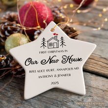 Carregar imagem no visualizador da galeria, Minimalist First Christmas in Our New Home Personalized Ornament