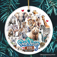 Load image into Gallery viewer, Artistic San Diego Zoo Classic Handcrafted Ornament, California State Ceramic Souvenir and Tree Decor