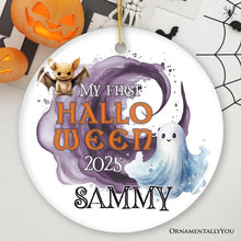 Carregar imagem no visualizador da galeria, Fun & Spooky First Halloween Personalized Ornament, Cute Ghost Baby Custom Gift
