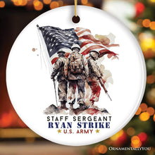 Carregar imagem no visualizador da galeria, Personalized U.S. Army Staff Sergeant Ornament, Custom Gift for Military Veteran