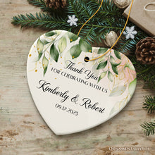 Load image into Gallery viewer, Elegant Wedding Favors Personalized Heart Ornament, Ideas for Guests, Small Christmas Souvenir
