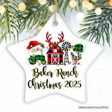Carregar imagem no visualizador da galeria, Personalized Farm Buffalo Plaid Leopard Merry Christmas Ornament, Farmhouse Gift
