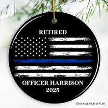 Carregar imagem no visualizador da galeria, Personalized Retired Police Officer Ornament, Retiring Law Enforcement Cop Gift