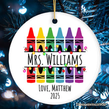 Carregar imagem no visualizador da galeria, Teacher Personalized Christmas Ornament, School Theme Appreciation Gift