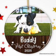 Carregar imagem no visualizador da galeria, Puppy First Christmas Personalized Ornament, Baby Dog Custom 1st Xmas Gift