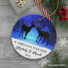 Carregar imagem no visualizador da galeria, Majestic Deer Anniversary Personalized Gift for Couple, Romantic Christmas Ornament, Xmas Together Keepsake Gift