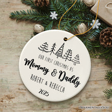 Cargar imagen en el visor de la galería, First Christmas as Mommy and Daddy Personalized Ornament, Keep Sake for Parents after First Born Baby
