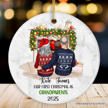 Carregar imagem no visualizador da galeria, Personalized First Christmas as Grandparents Ornament, Grandpa and Grandma Holiday Gift