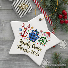 Carregar imagem no visualizador da galeria, Personalized Cruise Vacation Buffalo Plaid Leopard Merry Christmas Ornament Gift