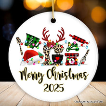 Carregar imagem no visualizador da galeria, Personalized Baker Buffalo Plaid Leopard Merry Christmas Ornament, Baking Gift