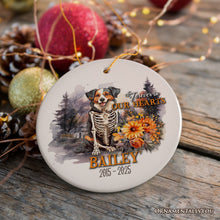 Carregar imagem no visualizador da galeria, Thoughtful & Personalized Pet Memorial Keepsake Ornament, Forever in Our Hearts Skeleton Dog Custom Gift