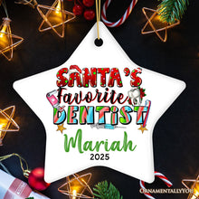 Load image into Gallery viewer, Santa’s Favorite Dentist Personalized Christmas Ornament, Custom Dental Medic Gift