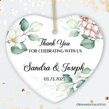 Load image into Gallery viewer, Elegant Wedding Favors Personalized Heart Ornament, Ideas for Guests, Small Christmas Souvenir
