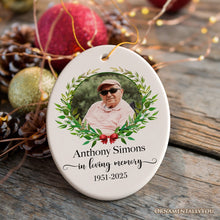 Carregar imagem no visualizador da galeria, Remember Personalized Memorial Photo Ornament, In Loving Memory Keepsake Gift With Custom Name