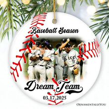 Load image into Gallery viewer, Baseball Personalized Picture Ornament Gift, Photo Upload Team, Player and Coaches Gift