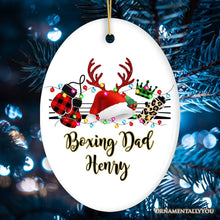 Carregar imagem no visualizador da galeria, Personalized Boxing Buffalo Plaid Leopard Merry Christmas Ornament, Team and Coaches Gift