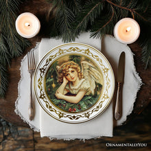 Carregar imagem no visualizador da galeria, Victorian Elegance Set of 4 Plates with Real Gold Trim, Holiday Christmas Red and Green Tableware Collection