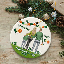 Carregar imagem no visualizador da galeria, St Patricks Day Personalized Family Ornament, Irish Themed Customized Gift for St Pattys