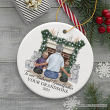 Carregar imagem no visualizador da galeria, Grandpa and Grandsons Personalized Christmas Ornament, Grandfather Holiday Gift