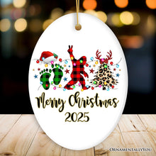 Carregar imagem no visualizador da galeria, Personalized Bigfoot Buffalo Plaid Christmas Ornament, Sasquatch Holiday Decoration