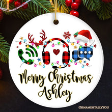Carregar imagem no visualizador da galeria, Personalized Customer Service Representative Buffalo Plaid Leopard Merry Christmas Ornament Gift