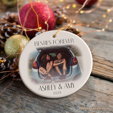 Load image into Gallery viewer, Best Friend and Sister Personalized Keepsake Ornament, A Gift for the Bestie