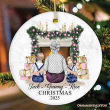 Carregar imagem no visualizador da galeria, Grandma and Grandsons Personalized Christmas Ornament, Grandmother Holiday Gift