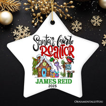 Carregar imagem no visualizador da galeria, Personalized Santa’s Favorite Realtor Christmas Ornament, Real Estate Agent Custom Appreciation Gift