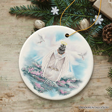 Cargar imagen en el visor de la galería, Family in Heaven Personalized Ornament, Grandparents or Parents Keepsake Angel with Wings Christmas Memorial Decoration
