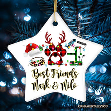 Carregar imagem no visualizador da galeria, Personalized Cat Buffalo Plaid Leopard Merry Christmas Ornament, Cat Mom Gift