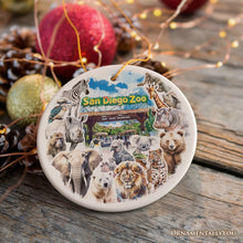 Load image into Gallery viewer, Artistic San Diego Zoo Classic Handcrafted Ornament, California State Ceramic Souvenir and Tree Decor