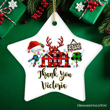Carregar imagem no visualizador da galeria, Personalized Realtor Buffalo Plaid Leopard Merry Christmas Ornament, Gift From Customers