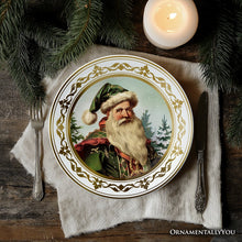 Carregar imagem no visualizador da galeria, Decor Steals Special - Victorian Elegance Set of 4 Plates with Real Gold Trim, Holiday Christmas Red and Green Tableware Collection for Salad, Dessert, Appetizer, and Side Plates