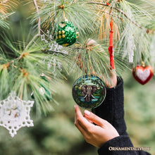 Load image into Gallery viewer, African Pachyderm Elephant Stained Glass Style Ceramic Ornament, Safari Animals Christmas Gift and Decor