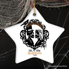 Carregar imagem no visualizador da galeria, Gothic First Halloween Married Custom Ornament, Skeleton Couple Wedding Personalized Gift