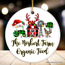 Carregar imagem no visualizador da galeria, Personalized Farm Buffalo Plaid Leopard Merry Christmas Ornament, Farmhouse Gift
