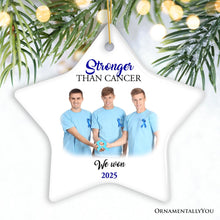Carregar imagem no visualizador da galeria, Men’s Cancer Awareness Photo Upload Ornament, Personalized Memory Gift