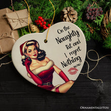 Carregar imagem no visualizador da galeria, On the Naughty List and I Regret Nothing Funny Christmas Ornament, Dirty Joke Secret Santa Gift