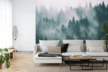 Carregar imagem no visualizador da galeria, Foggy Forest Mountain Wallpaper Mural. #FT-19-VE90