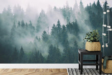 Carregar imagem no visualizador da galeria, Foggy Forest Mountain Wallpaper Mural. #FT-19-VE90