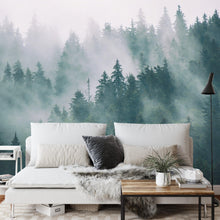 Carregar imagem no visualizador da galeria, Foggy Forest Mountain Wallpaper Mural. #FT-19-VE90